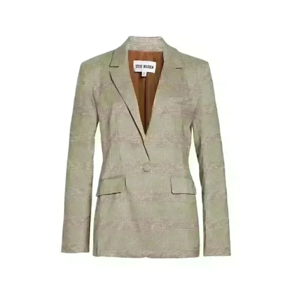 NEW! Steve Madden Women's S Harlow Houndstooth Plaid Blazer NWT $99